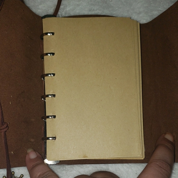 Brown Faux Leather Journal with Wrap-Around Cord - Picture 3 of 6